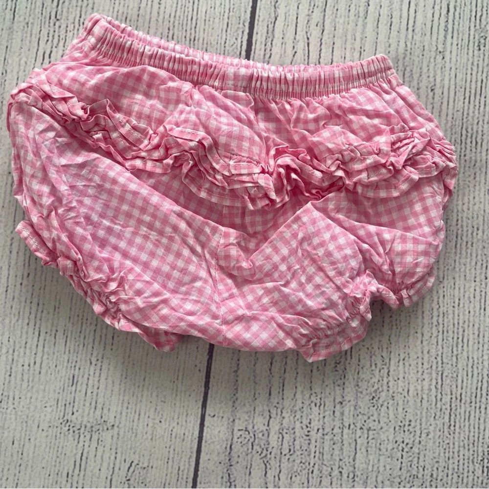 Janie and Jack Girls Pink Gingham Baby Dress and Bloomers Set Size 0-3 months